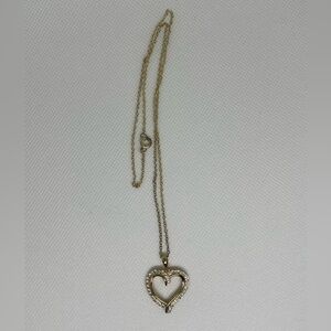 Vintage Goldtone with Rhinestone Heart Necklace